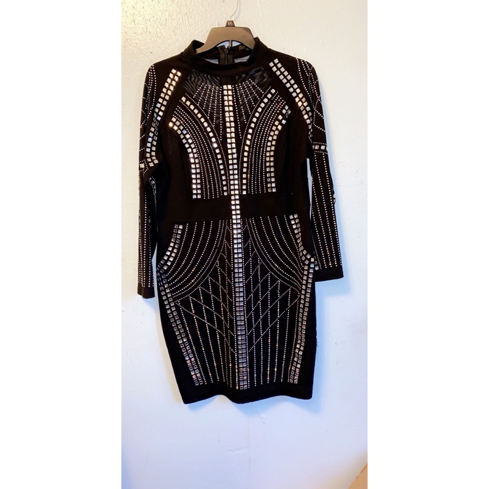 Black Long Sleeve Sequin Dress